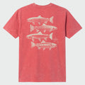 Guy Harvey Coastal Wash Pocket Tee - River Collage — MINERAL RED (official product shot)