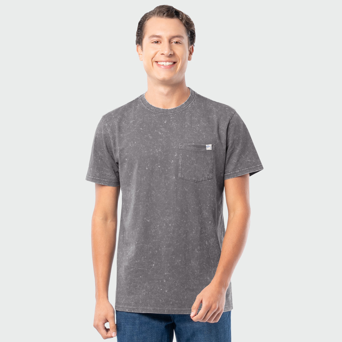 Guy Harvey Coastal Wash Pocket Tee - Scribble Bills — SMOKED PEARL (official product shot)