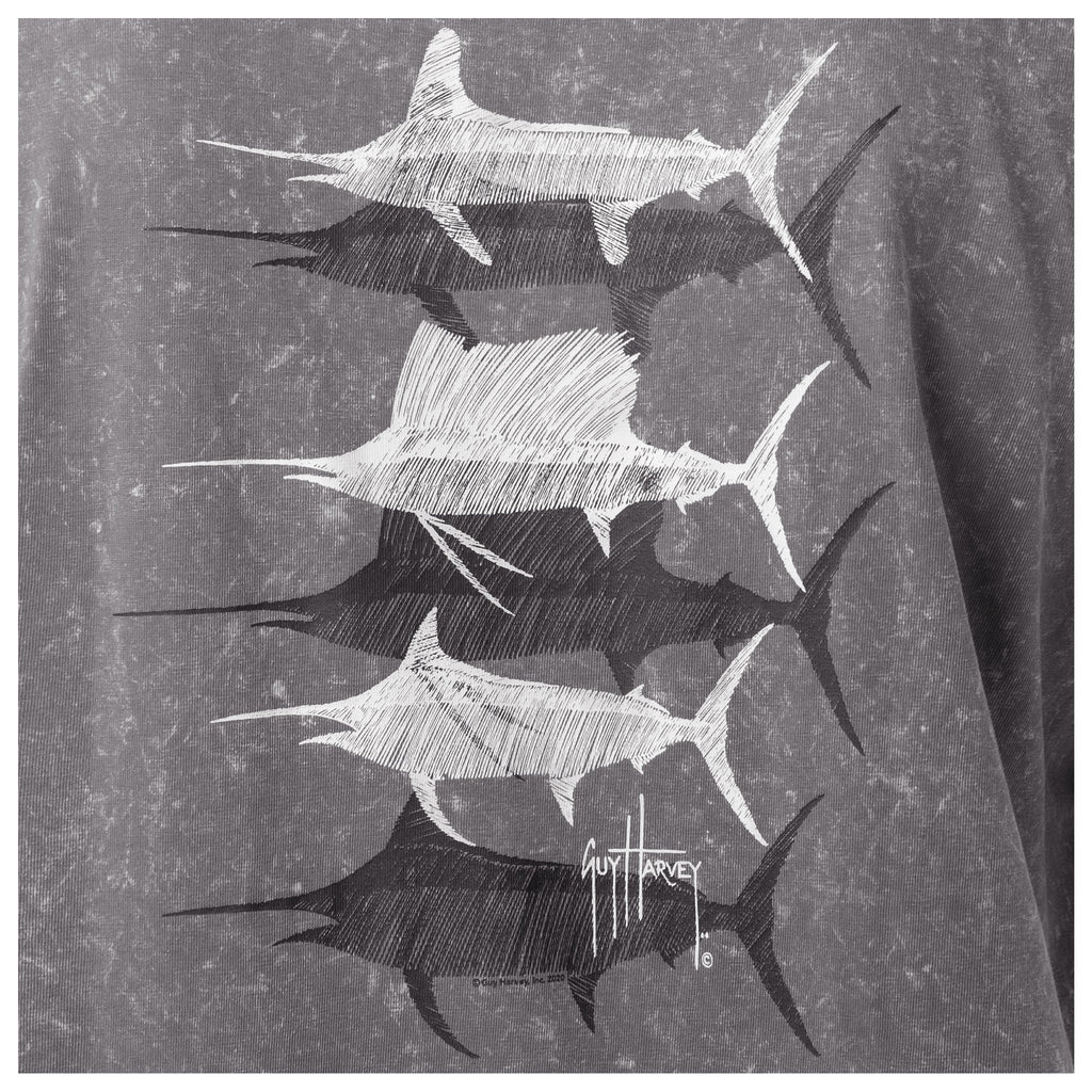 Guy Harvey Coastal Wash Pocket Tee - Scribble Bills — SMOKED PEARL (official product shot)