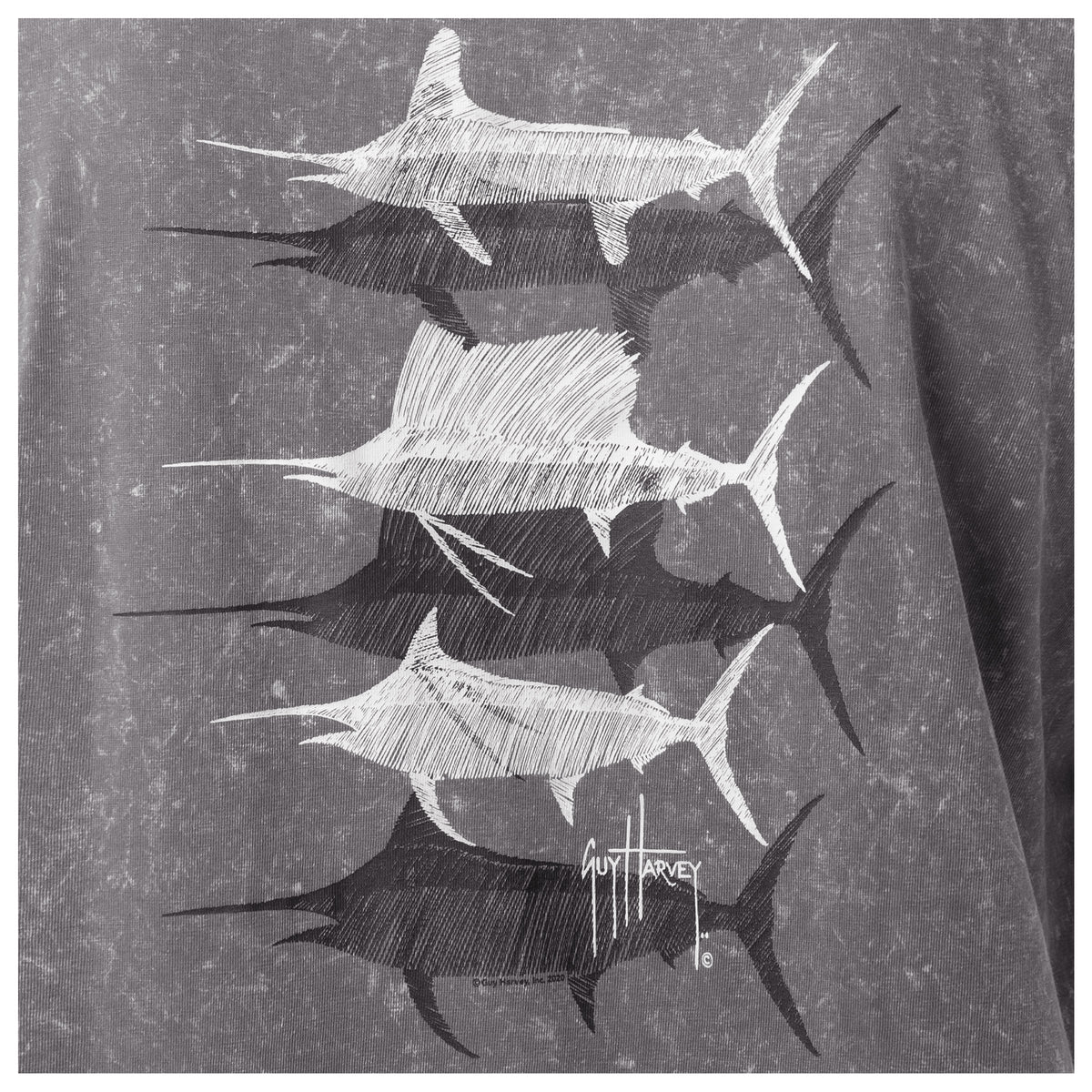 Guy Harvey Coastal Wash Pocket Tee - Scribble Bills — SMOKED PEARL (official product shot)