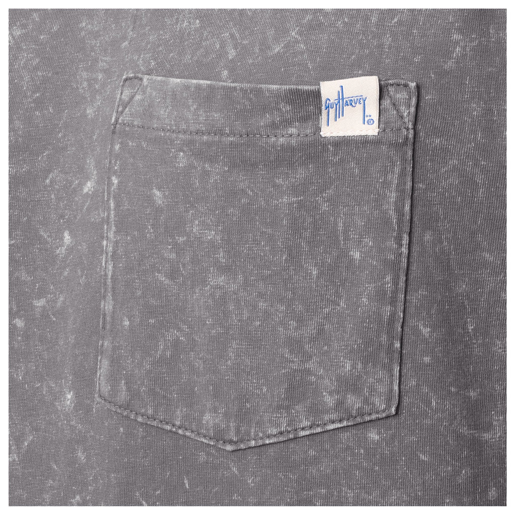 Guy Harvey Coastal Wash Pocket Tee - Scribble Bills — SMOKED PEARL (official product shot)