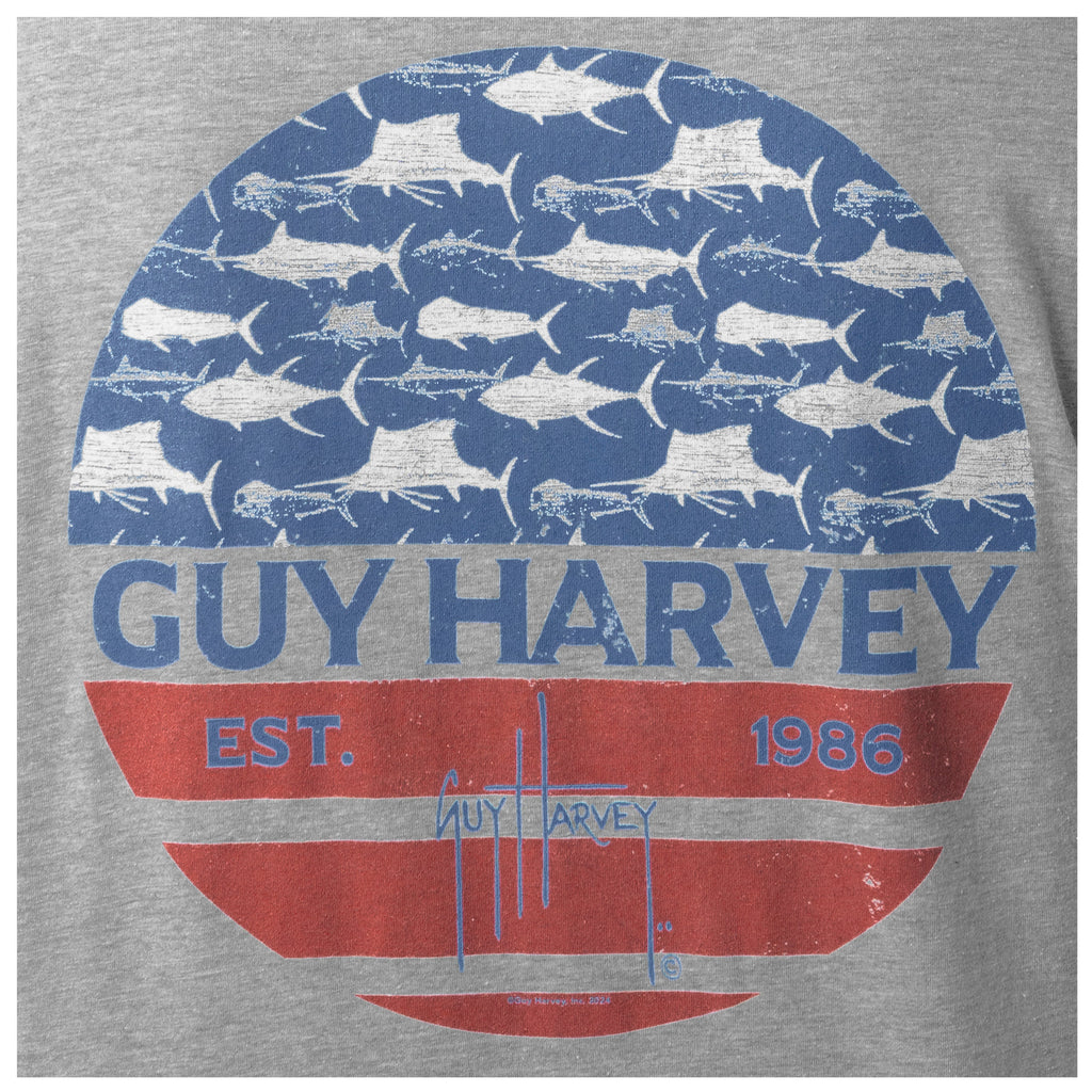 Guy Harvey HarborLite Tee - Patriot — SPORT GREY HEATHER (official product shot)