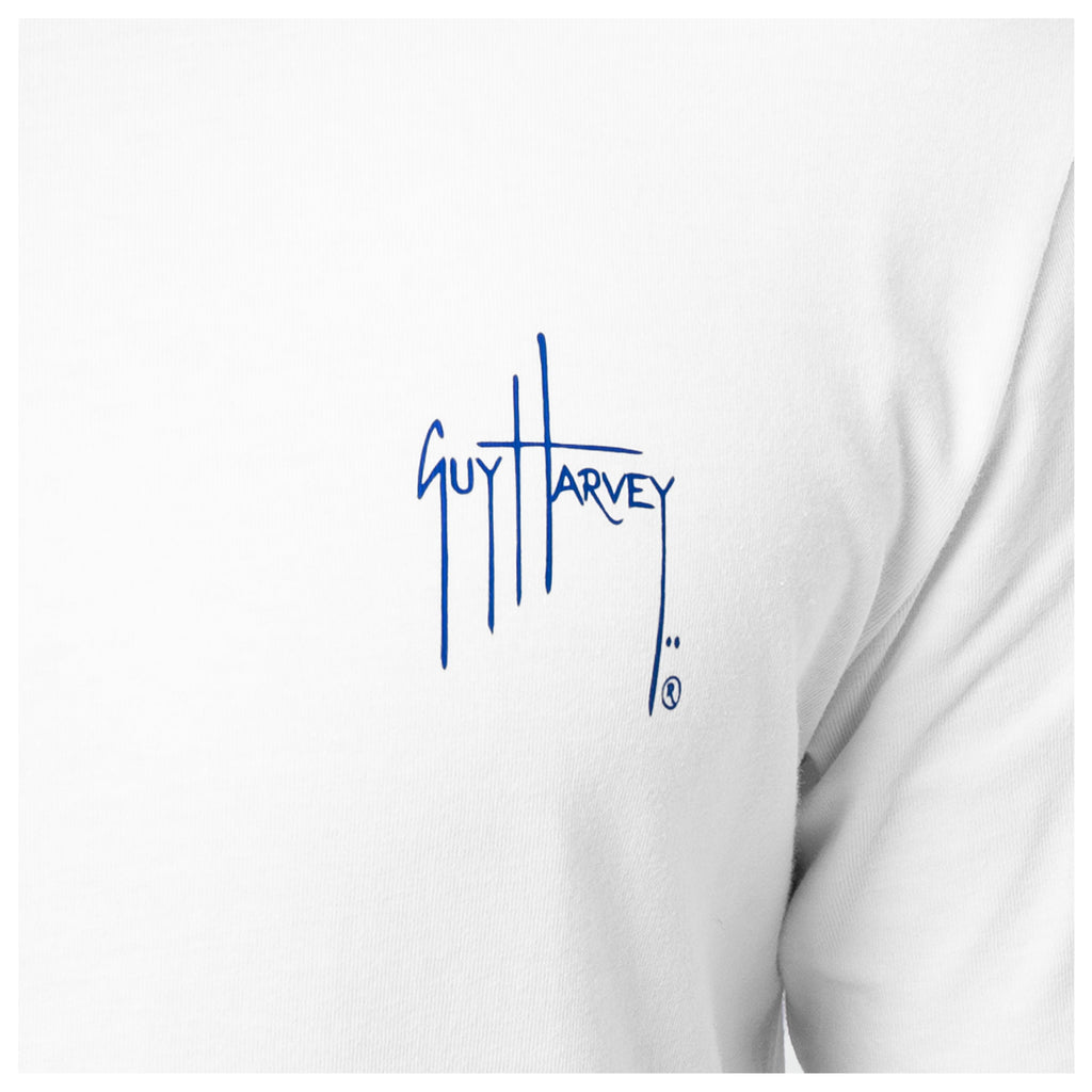 Guy Harvey HarborLite Tee - Slam Stencil — BRIGHT WHITE (official product shot)