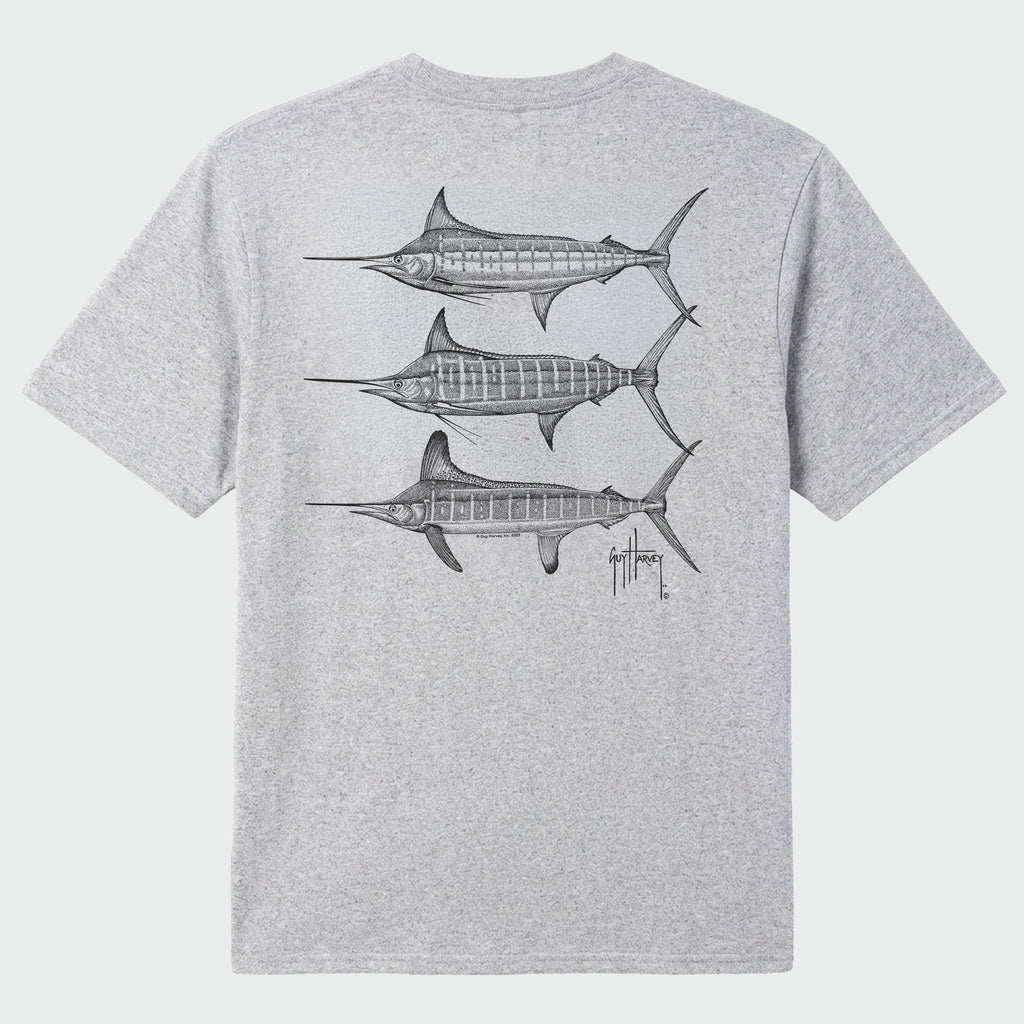 Guy Harvey Threadcycled Tee - Stipple Bills — LIGHT GREY HEATHER (official product shot)