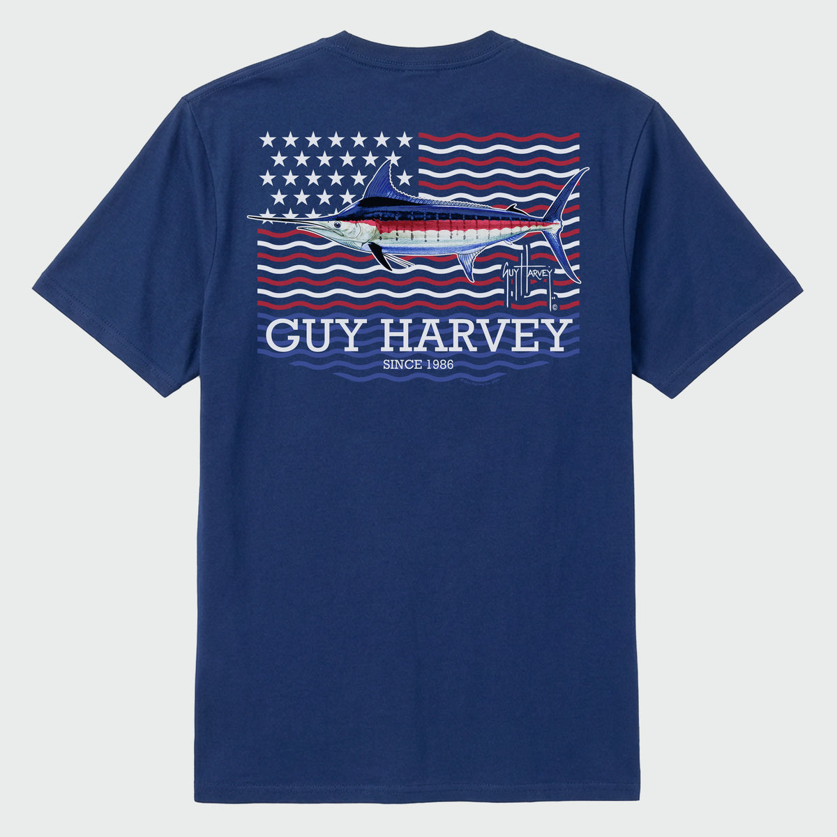 Guy Harvey OG Tee - Liberty Marlin — ESTATE BLUE (official product shot)