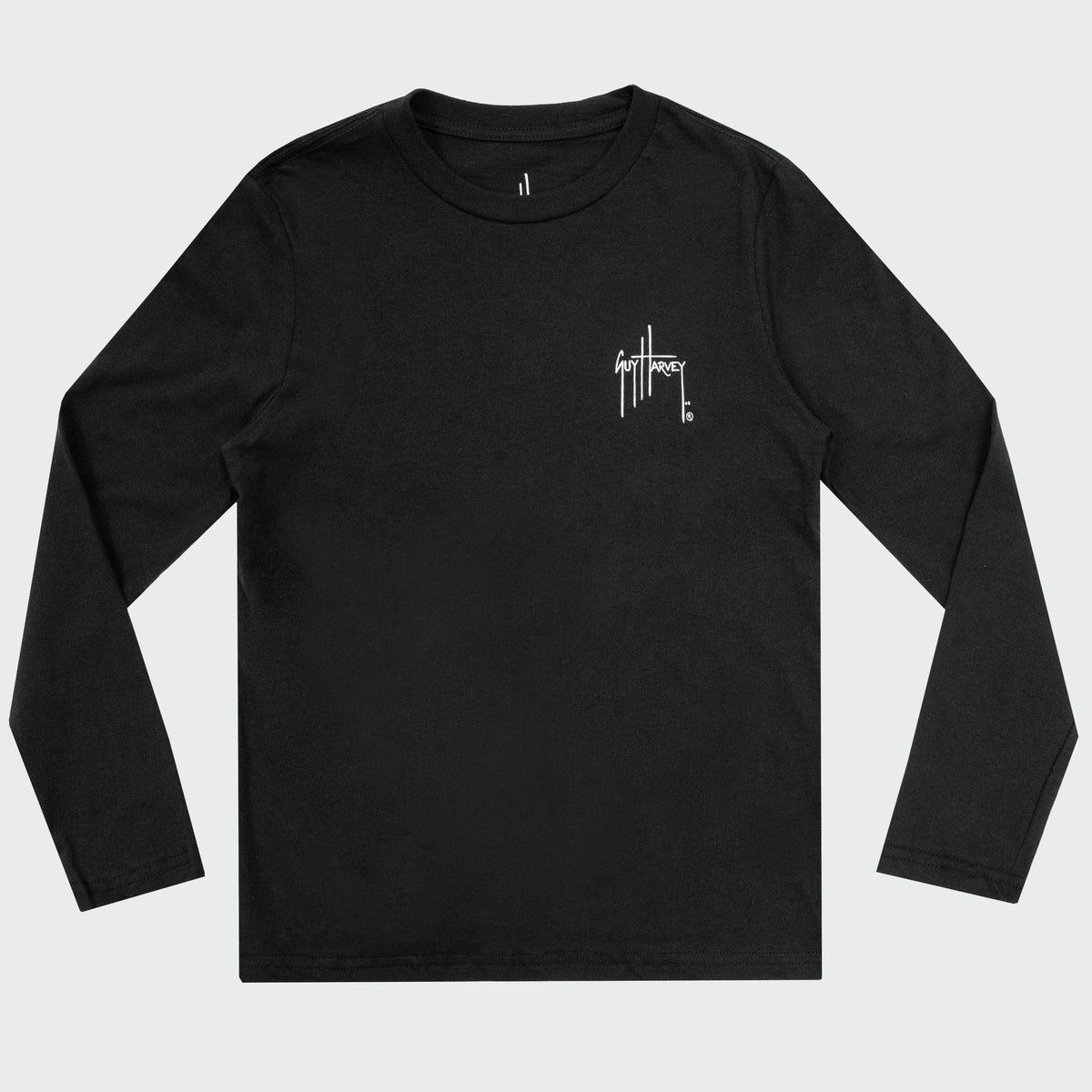 Guy Harvey Kids HarborLite Long Sleeve Tee - Devilfish — CAVIAR (official product shot)