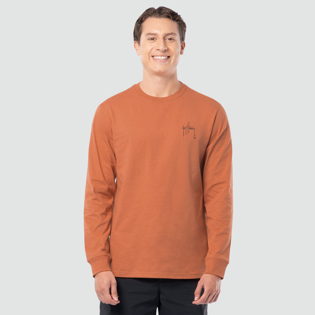 Guy Harvey HarborLite Long Sleeve Tee - Fresh Gear — BONE WHITE (official product shot)