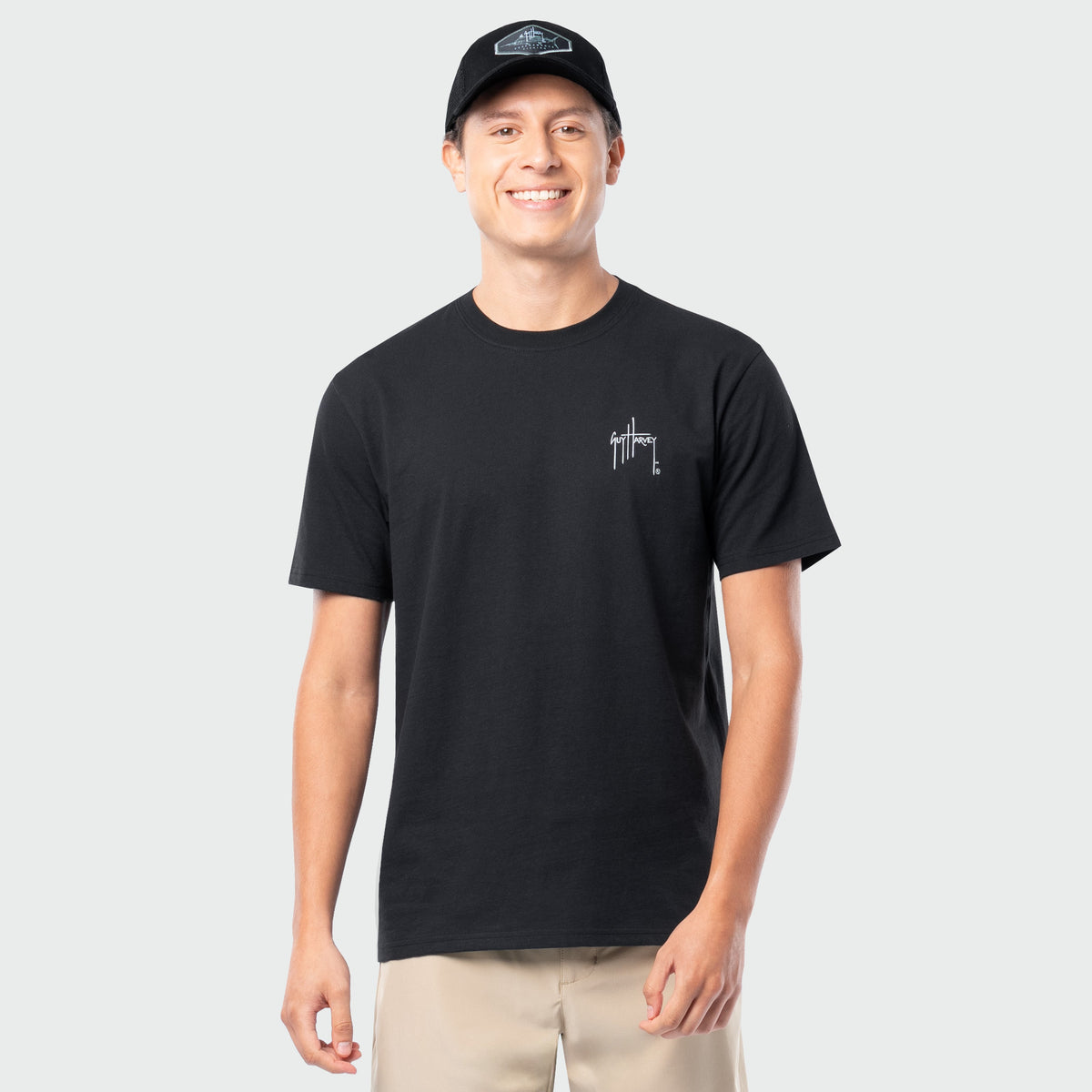 Guy Harvey HarborLite Tee - Bait & Tackle — BLUE FOG (official product shot)