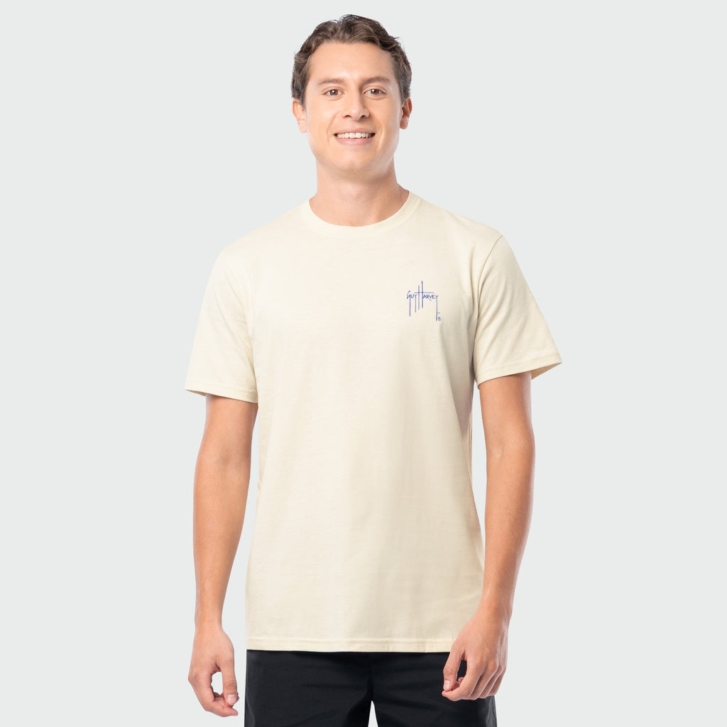 Guy Harvey HarborLite Tee - Hook & Hunt — ALMOND MILK (official product shot)