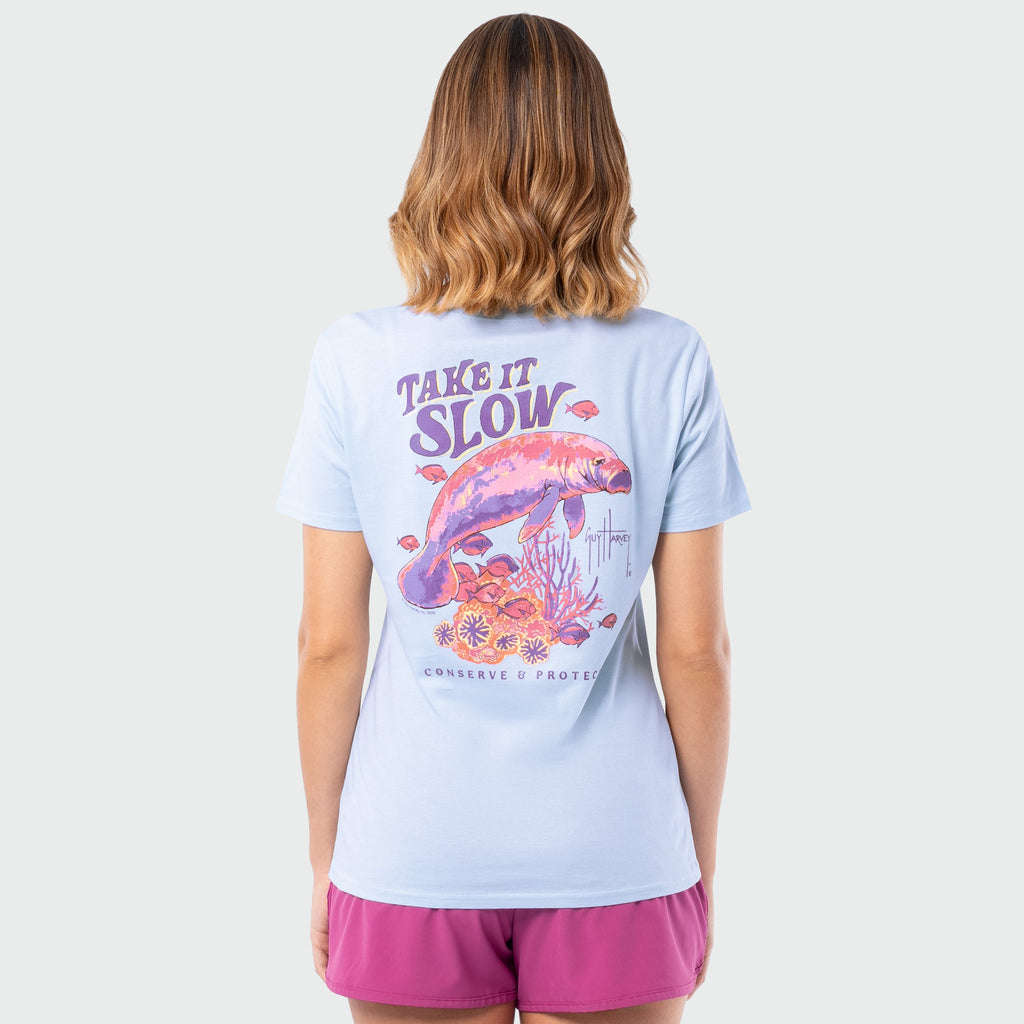 Guy Harvey HarborLite V-Neck Tee - Take It Slow — SKYWAY (official product shot)