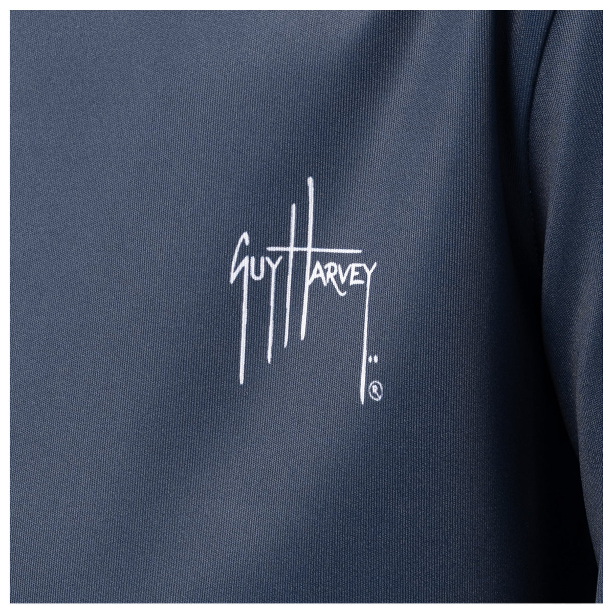 Guy Harvey Kids Eco Cast Sun Protection Hoodie - Dropping Beats — NAVAL ACADEMY (official product shot)
