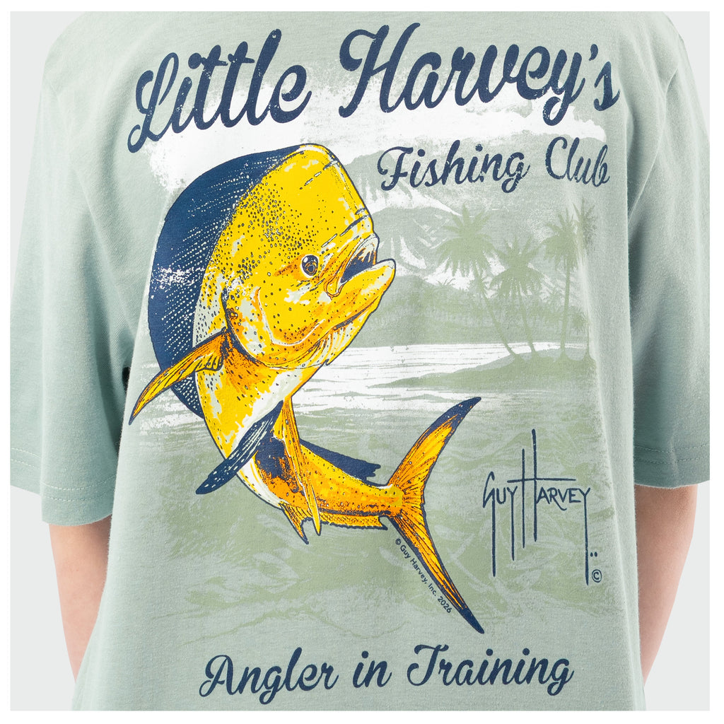 Guy Harvey Kids HarborLite Tee - Little Harveys — BLUE SURF (official product shot)