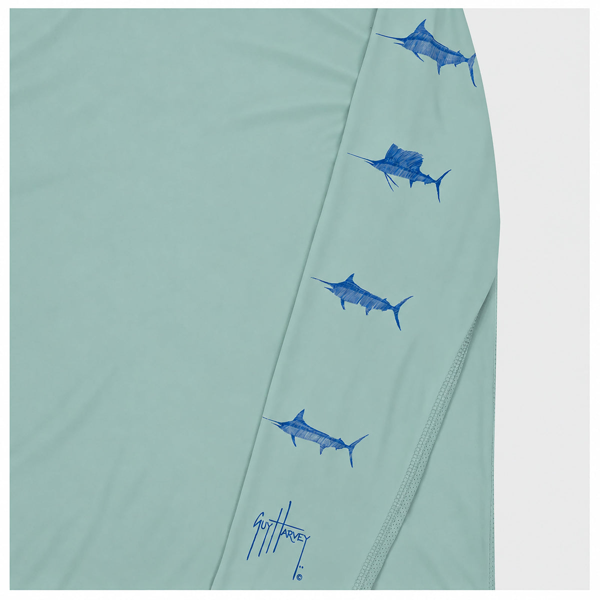 Guy Harvey Kids Marlin Air Sun Protection Hood - Blue Surf — BLUE SURF (official product shot)
