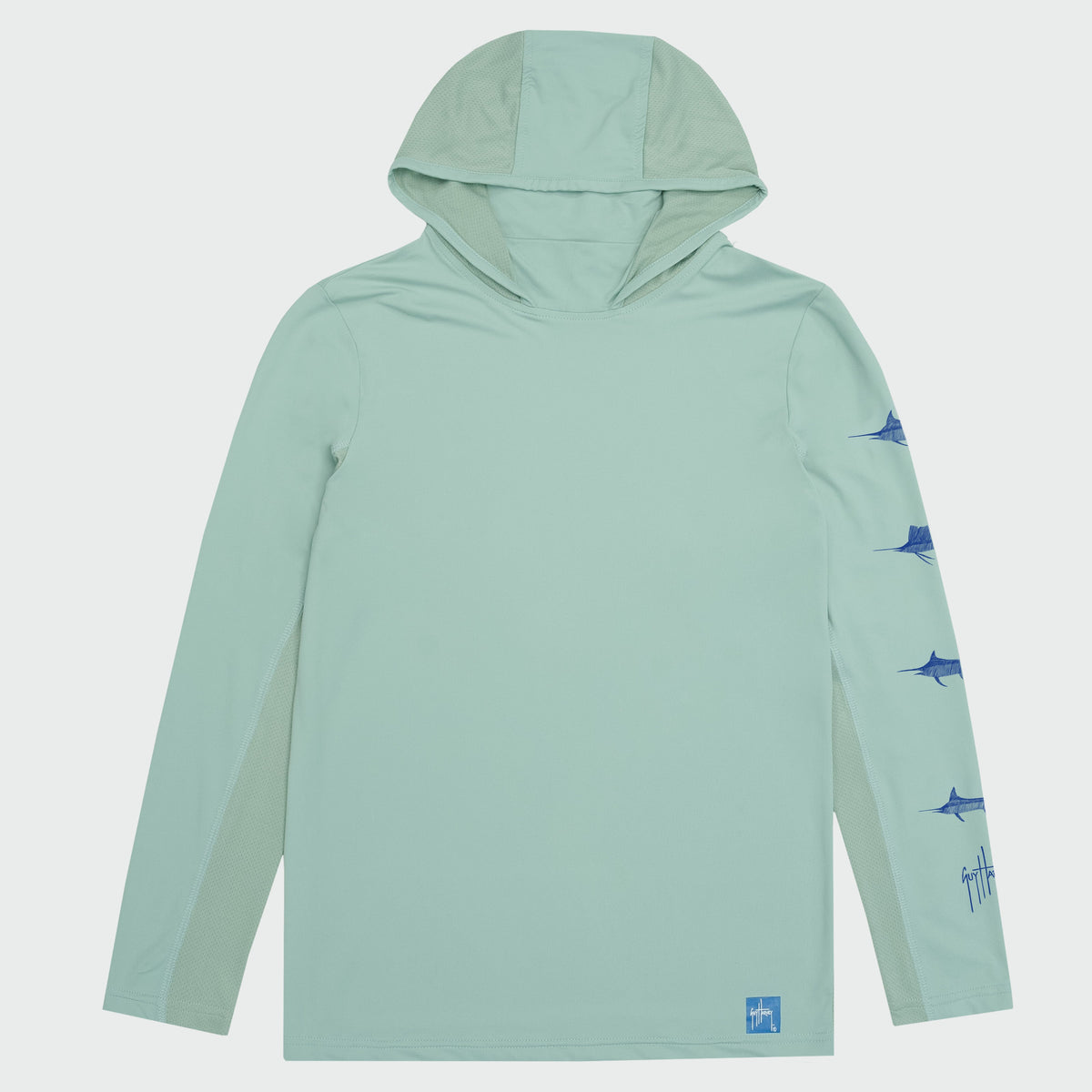 Guy Harvey Kids Marlin Air Sun Protection Hood - Blue Surf — BLUE SURF (official product shot)