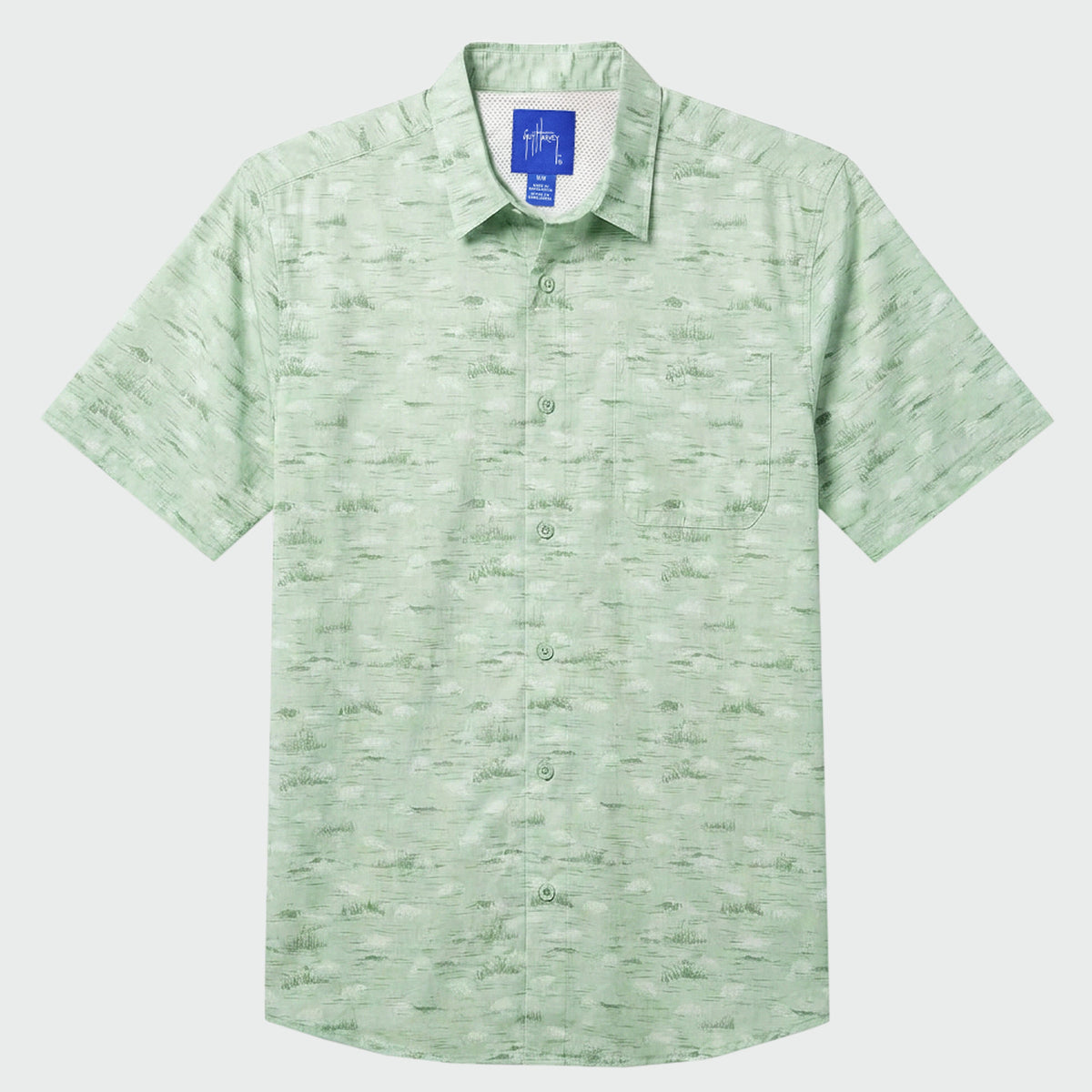 Guy Harvey Mariner Fishing Shirt - Bass AO — BLUE SURF (official product shot)