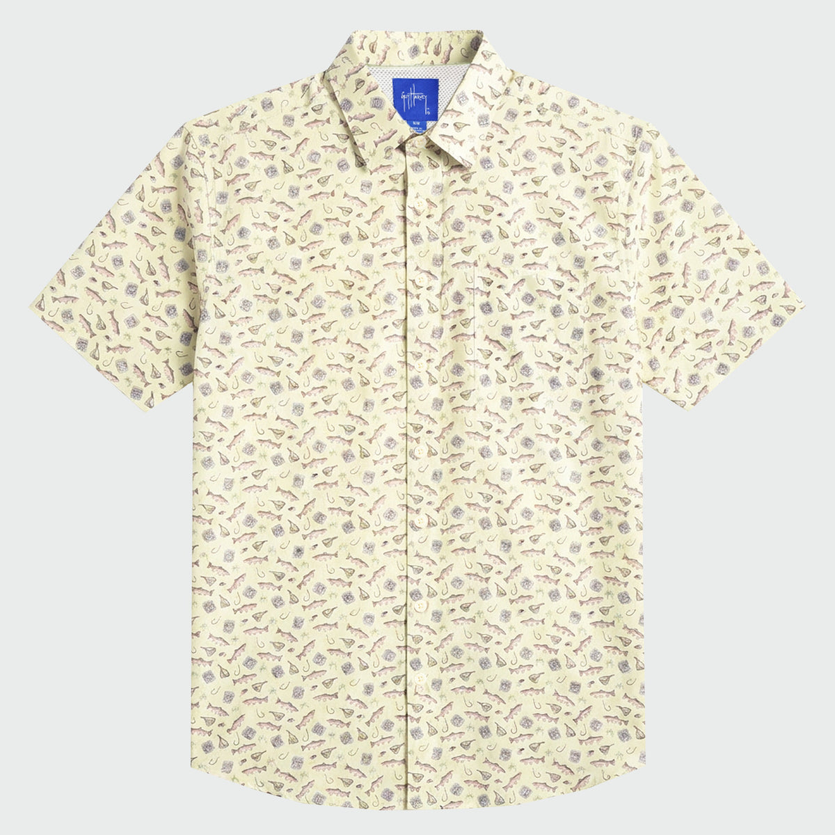 Guy Harvey Mariner Fishing Shirt - Fresh AO — BONE WHITE (official product shot)