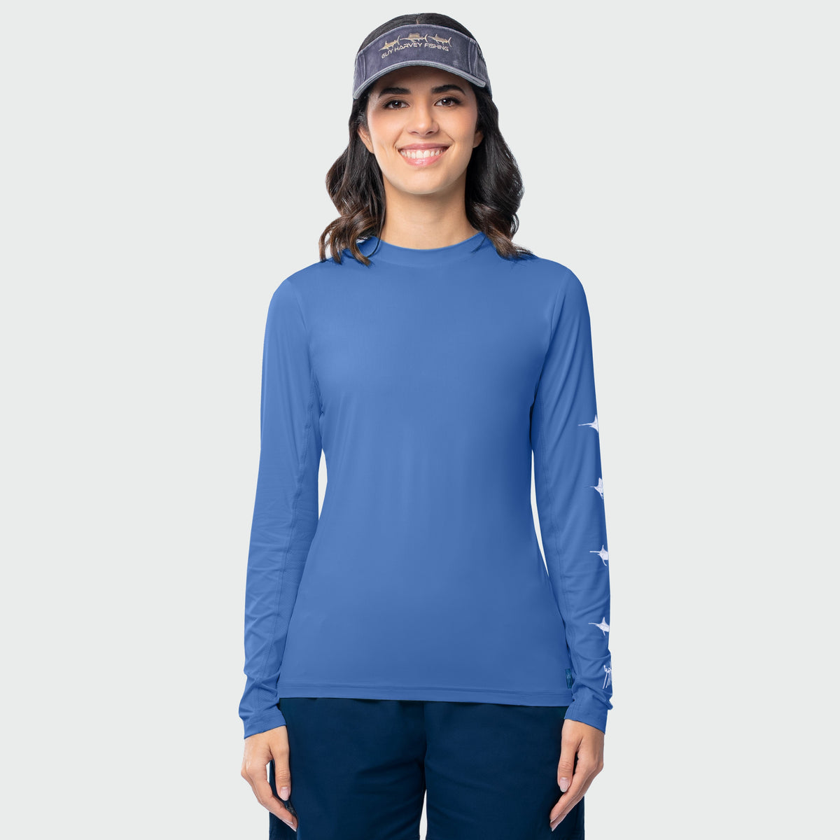 Guy Harvey Women's Marlin Air Sun Protection Crew - Marina — MARINA (official product shot)