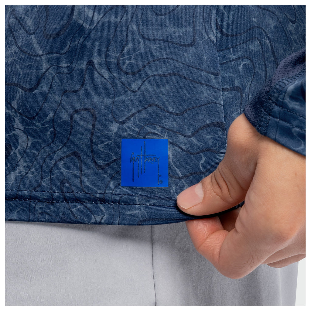 Guy Harvey Men's Marlin Air Sun Protection Printed Crew - Saltwater AO — NAVAL ACADEMY (official product shot)