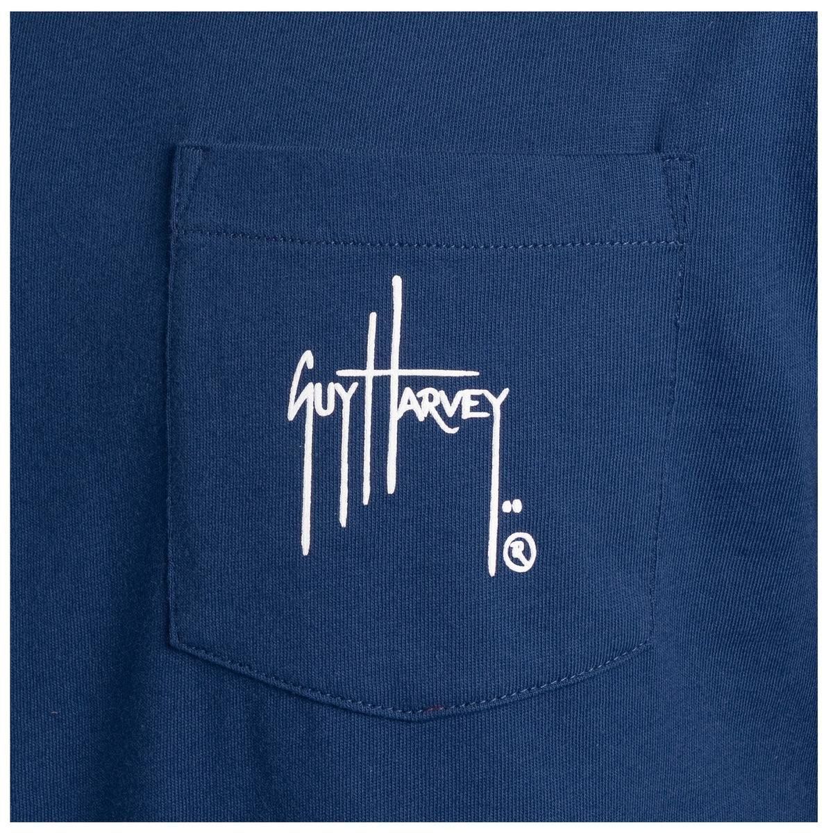 Guy Harvey OG Long Sleeve Pocket Tee - Bill Collector — ESTATE BLUE (official product shot)