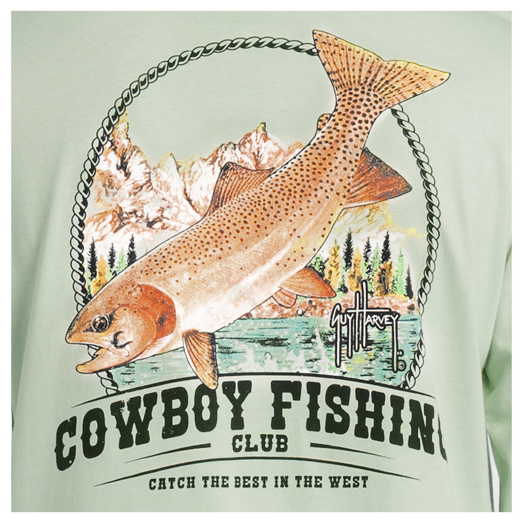 Guy Harvey OG Long Sleeve Pocket Tee - Cutthroat — BLUE SURF (official product shot)