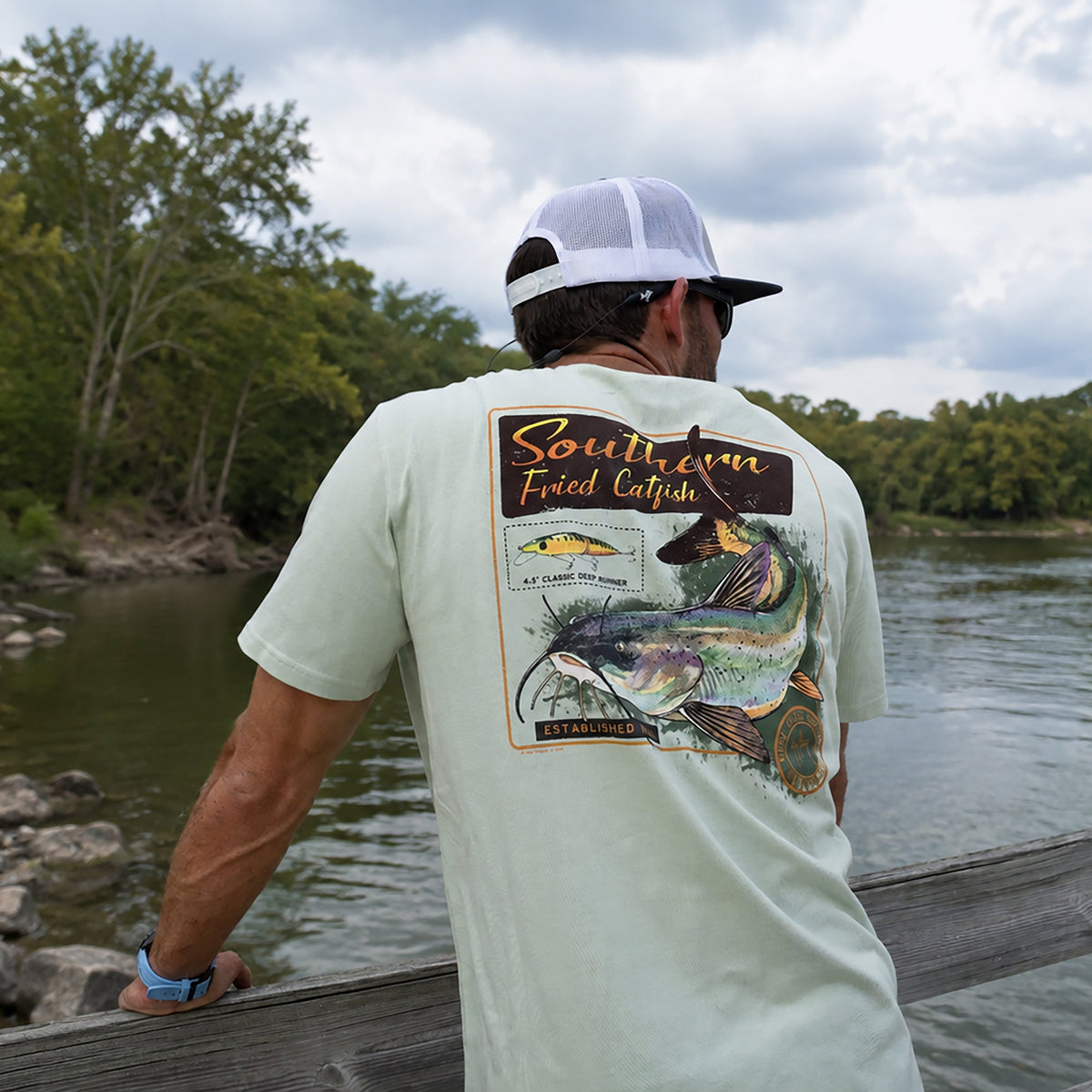 Guy Harvey OG Pocket Tee - Southern Fried — BLUE SURF (official product shot)