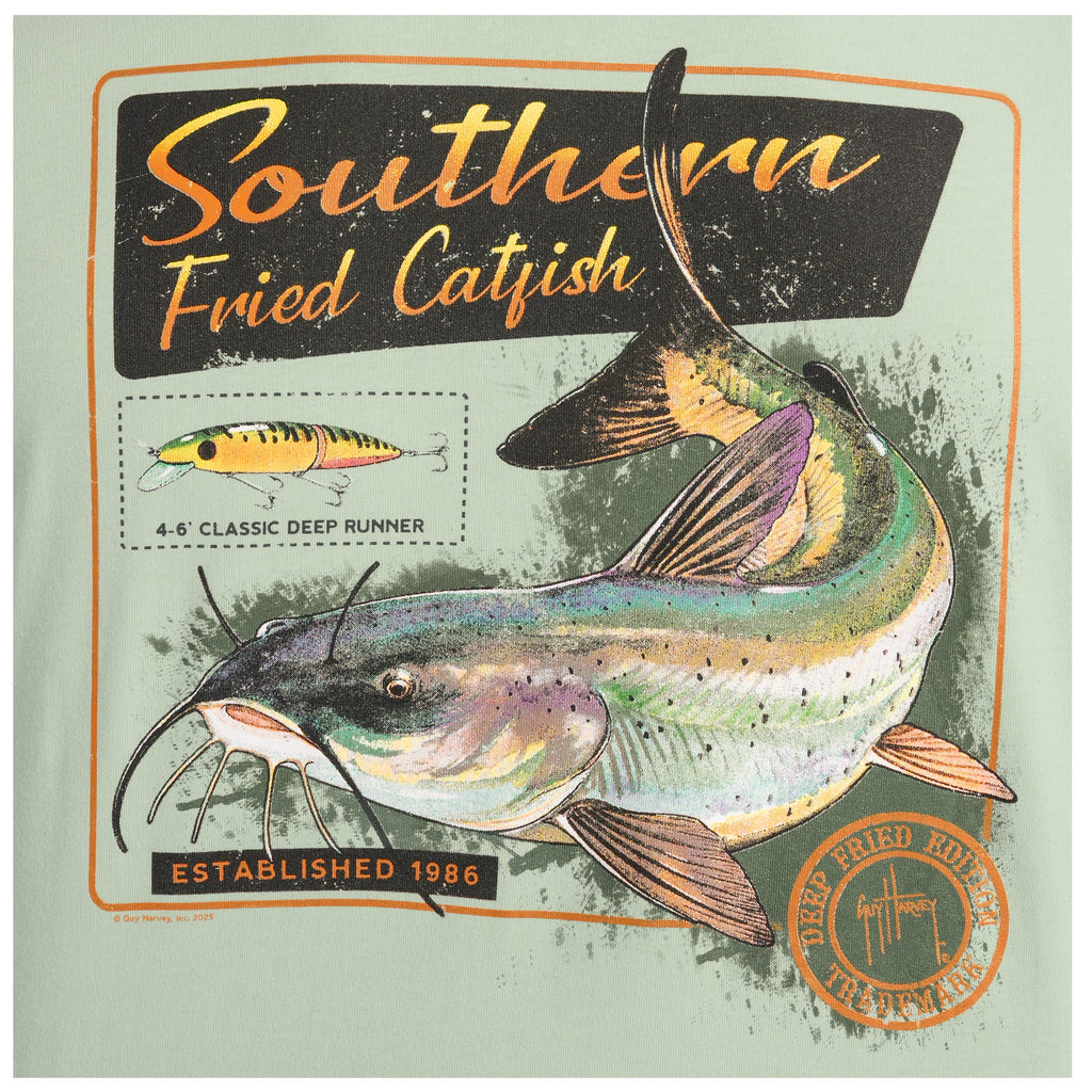 Guy Harvey OG Pocket Tee - Southern Fried — BLUE SURF (official product shot)