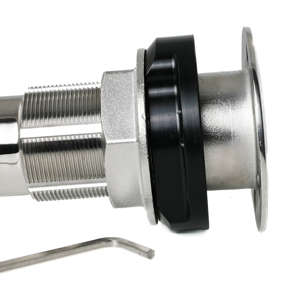 ROD HOLDER 0 DEG LARGE TEAKSAVER, LOCKABLE SWIVEL, BLACK SPLINED ADAPTER