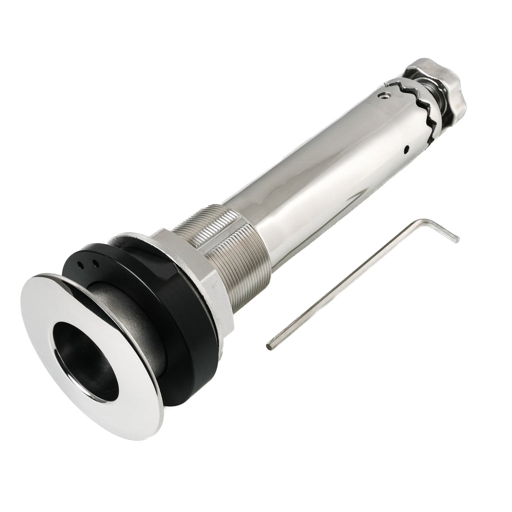 ROD HOLDER 0 DEG LARGE TEAKSAVER, LOCKABLE SWIVEL, BLACK SPLINED ADAPTER