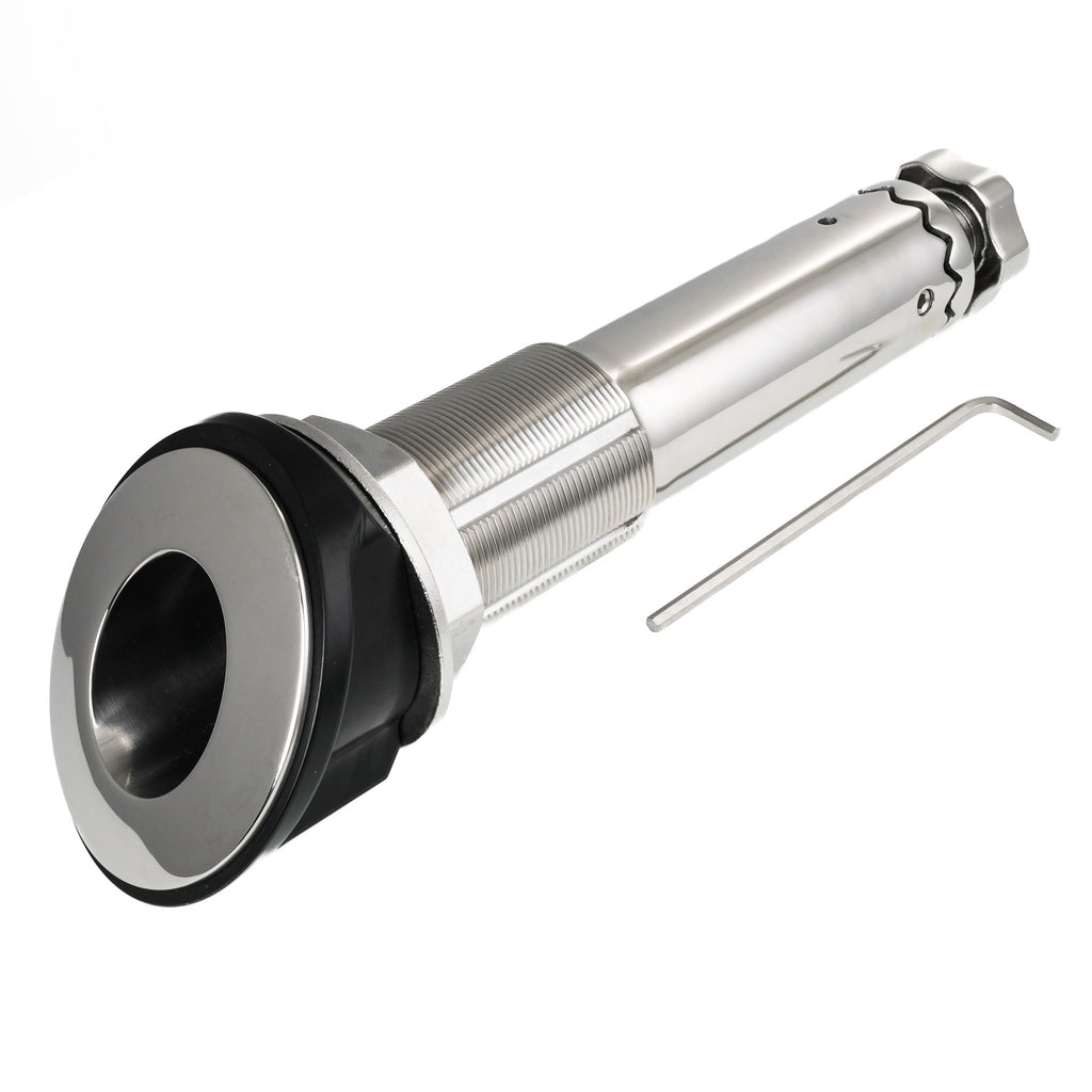ROD HOLDER 30 DEG LARGE TEAKSAVER, LOCKABLE SWIVEL, BLACK SPLINED ADAPTER