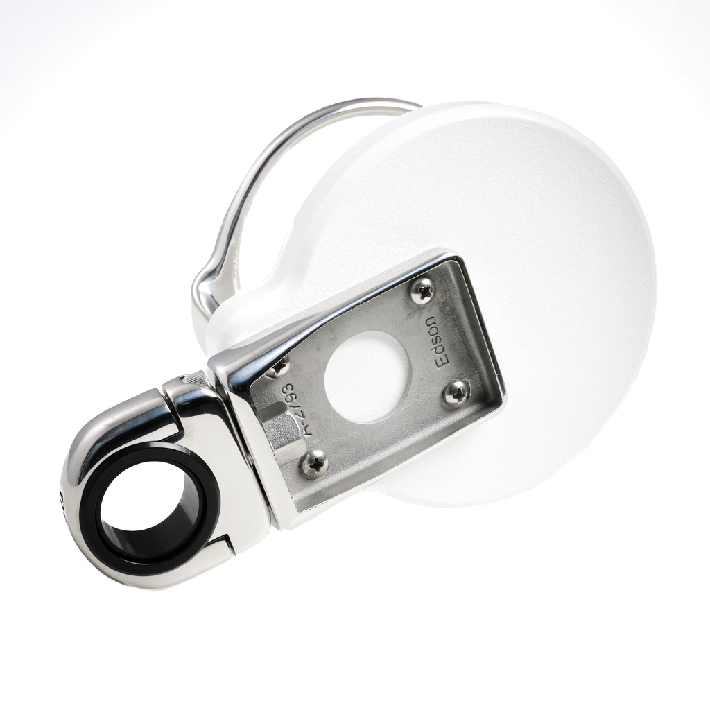 Single Clamp-On Stainless Drink Holder w/White Poly Base