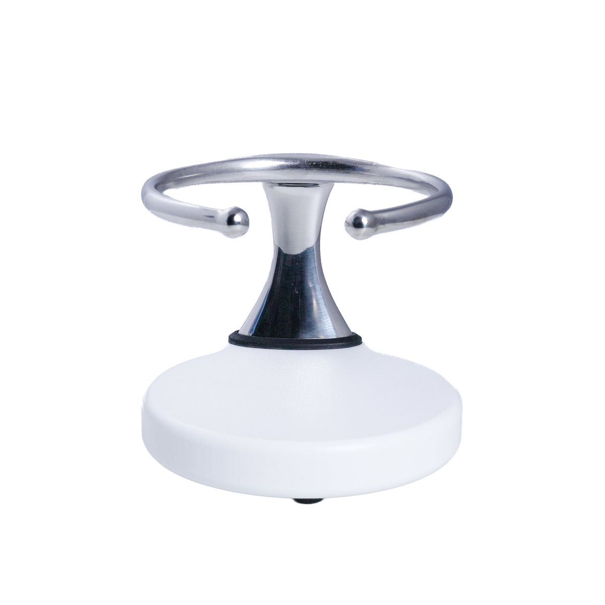 Drink Holder, Single, Stainless with White Poly Base