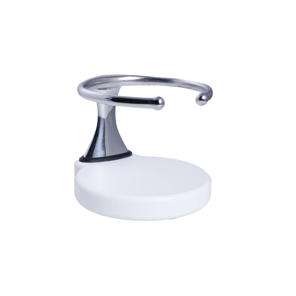Drink Holder, Single, Stainless with White Poly Base