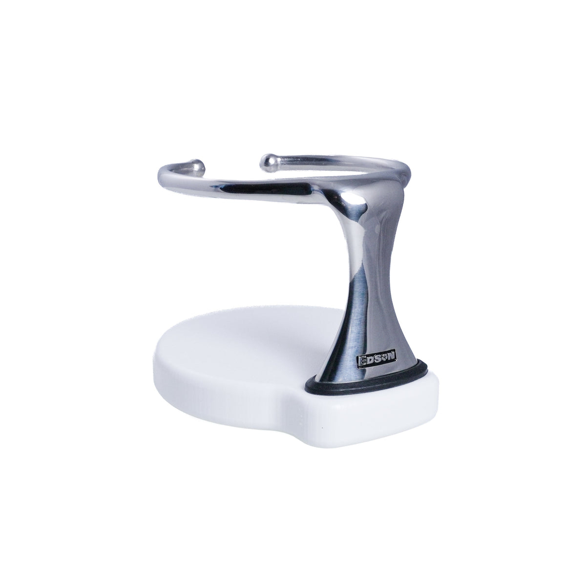 Drink Holder, Single, Stainless with White Poly Base