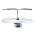 Double Clamp-On Stainless Steel Drink Holder White Poly Base