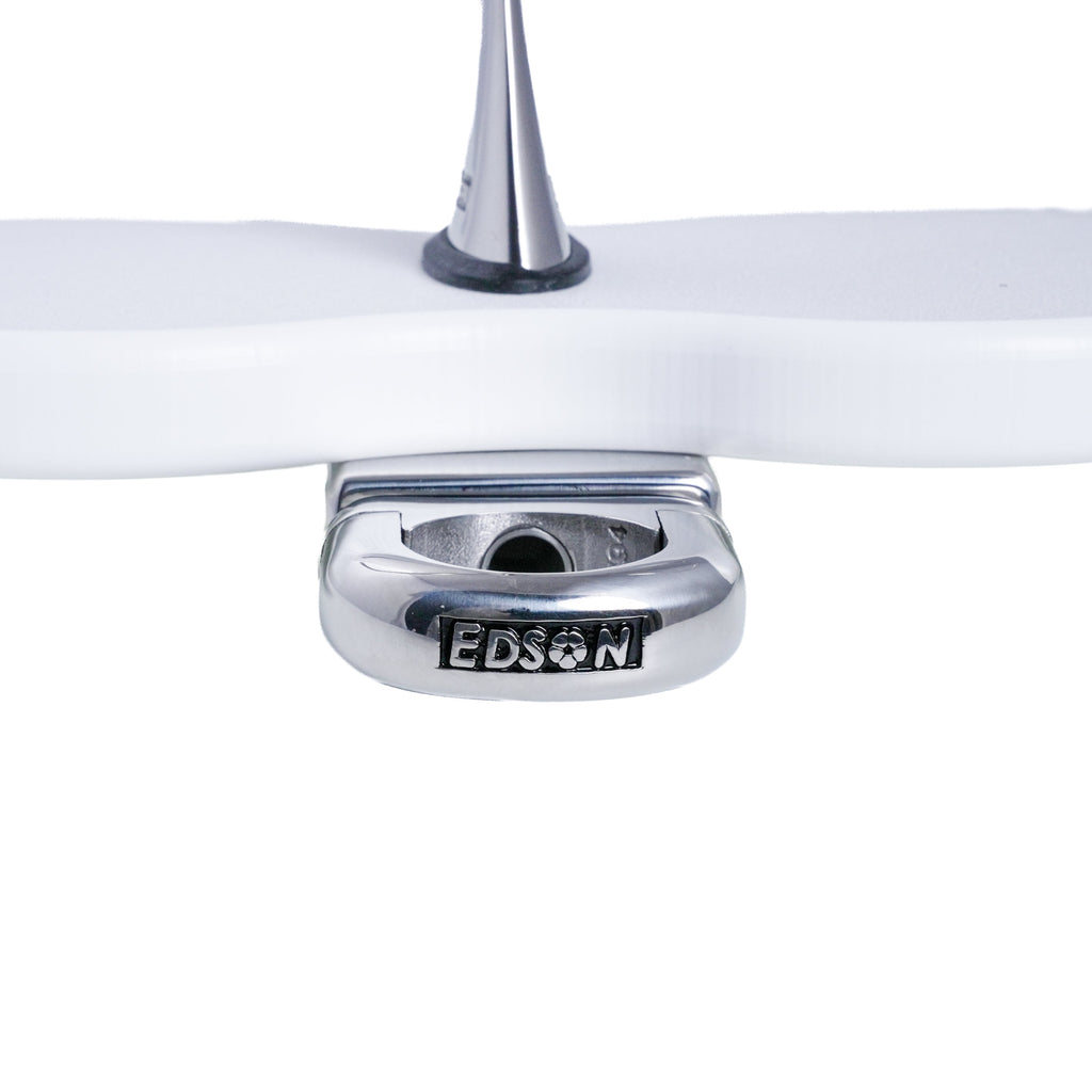 Double Clamp-On Stainless Steel Drink Holder White Poly Base
