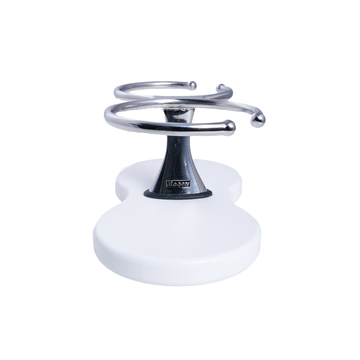 Drink Holder, Double, Stainless with White Poly Base