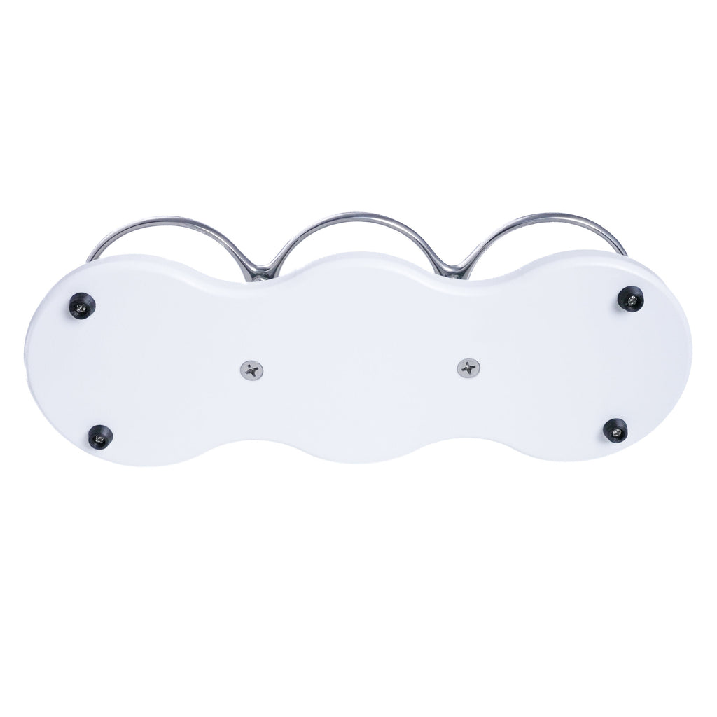 Drink Holder, Triple, Stainless with White Poly Base