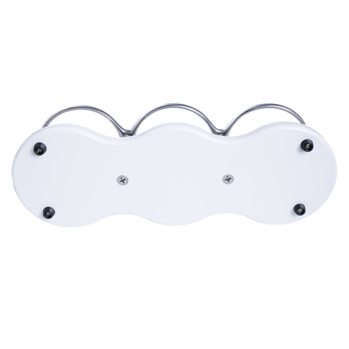 Drink Holder, Triple, Stainless with White Poly Base