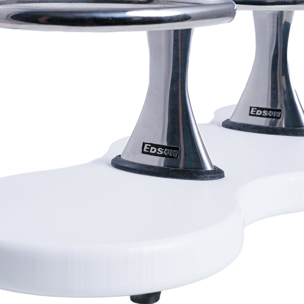 Drink Holder, Triple, Stainless with White Poly Base