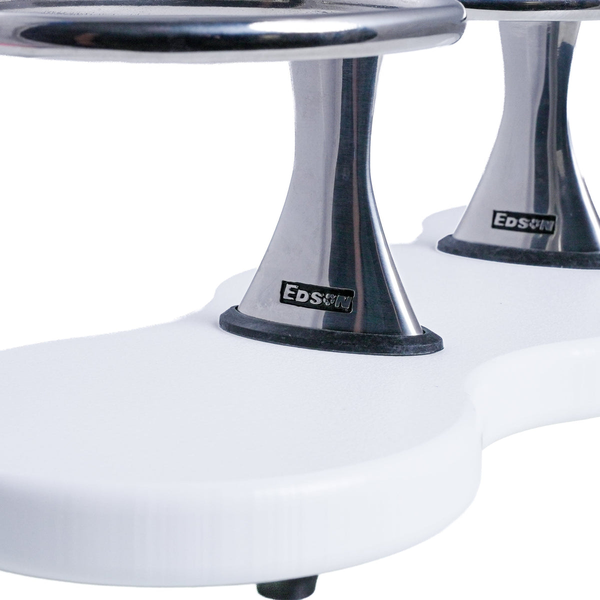 Drink Holder, Triple, Stainless with White Poly Base