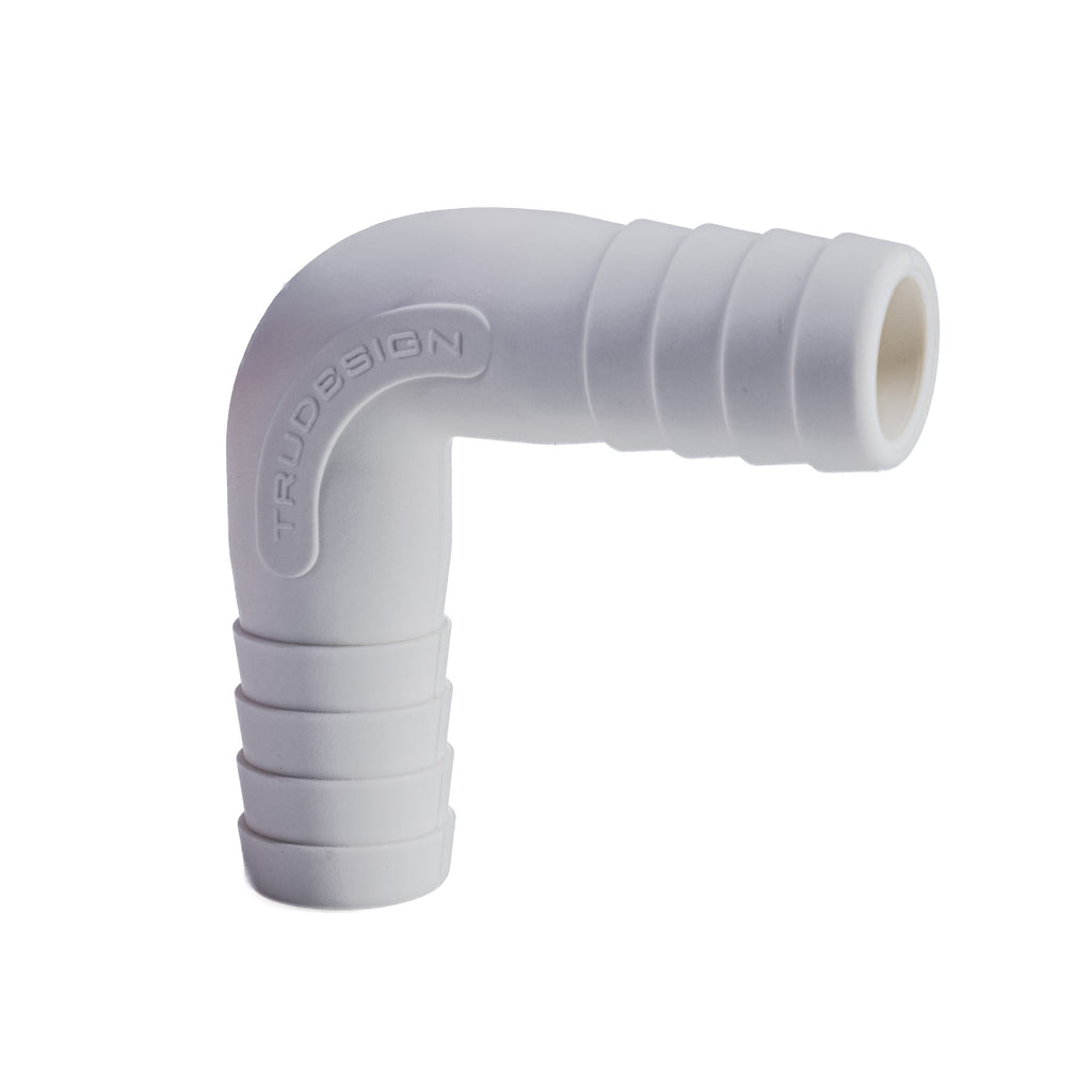 Hose Barb 90deg Elbow Adapter .75" (19.1mm), White
