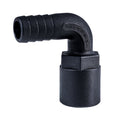 Hose Barb 90deg .75" x .75" (19.1mm x 19.1mm) NPS Female, Black
