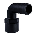 Hose Barb 90deg 1.25" x 1.25" (31.8mm x 31.8mm) NPS Female, Black
