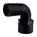 Hose Barb 90deg 1.5" x 1.5" (38.1mm x 38.1mm) NPS Female, Black