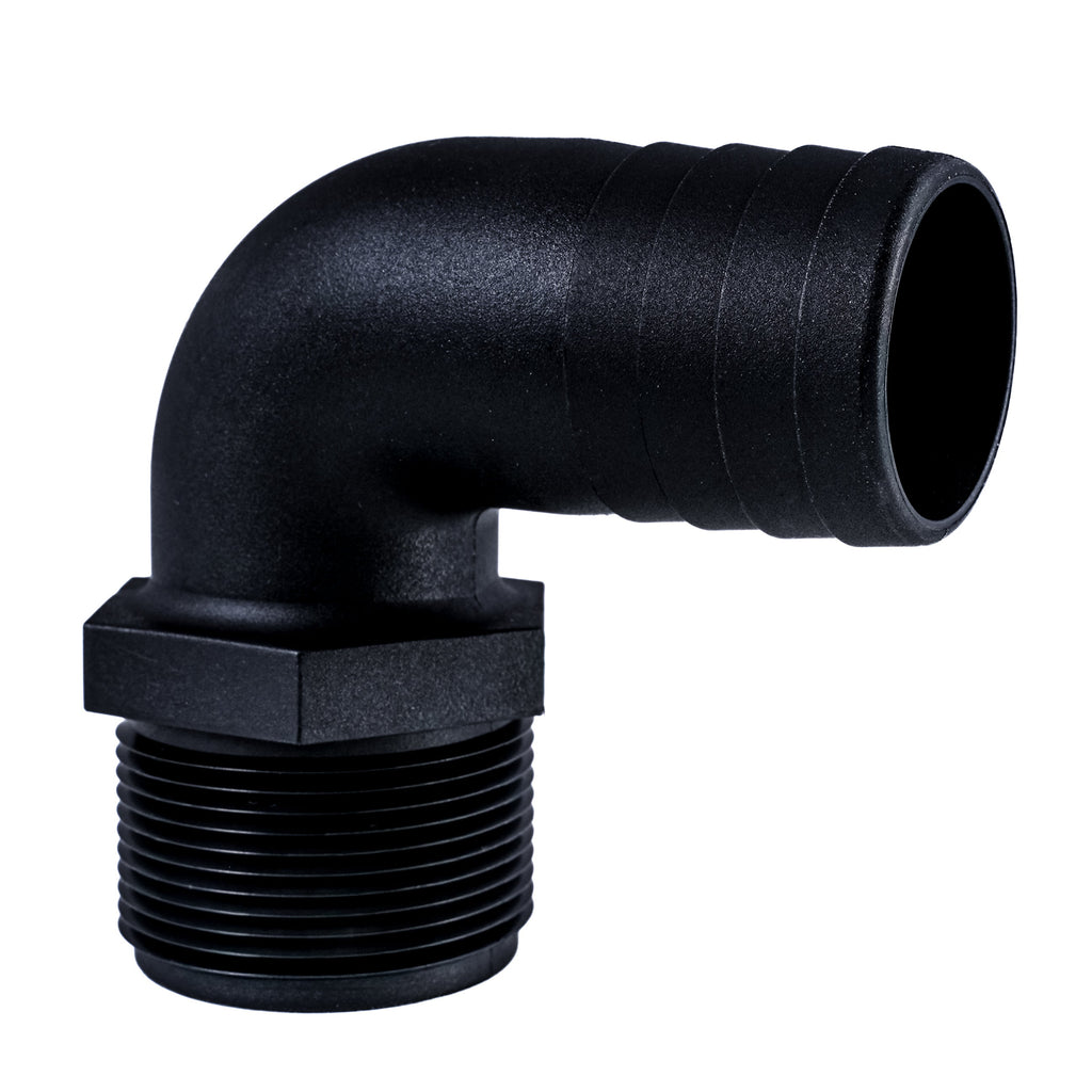 Hose Barb 90deg 1.5" x 1.5" (38.1mm x 38.1mm) NPS Long Thread