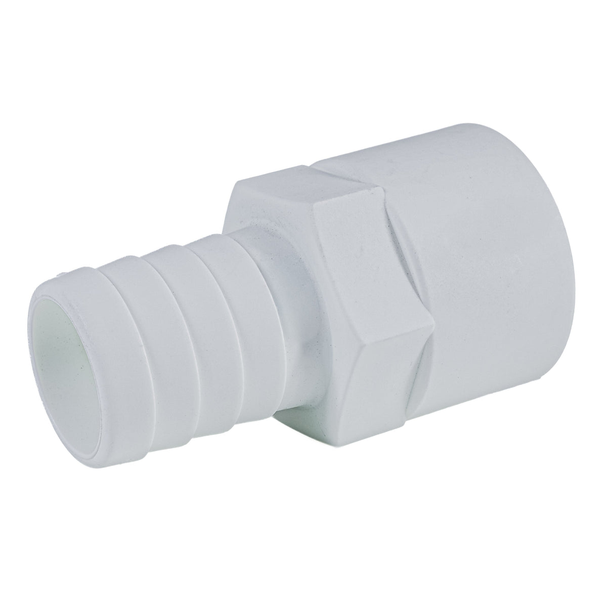 Hose Barb 1.25" x 1.25" (31.8mm x 31.8mm) NPS Female Thread, White