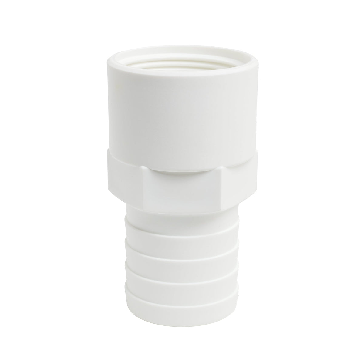 Hose Barb Unequal 1.5" x 1.25" (38.1mm x 31.8mm) NPS Female Thread, White