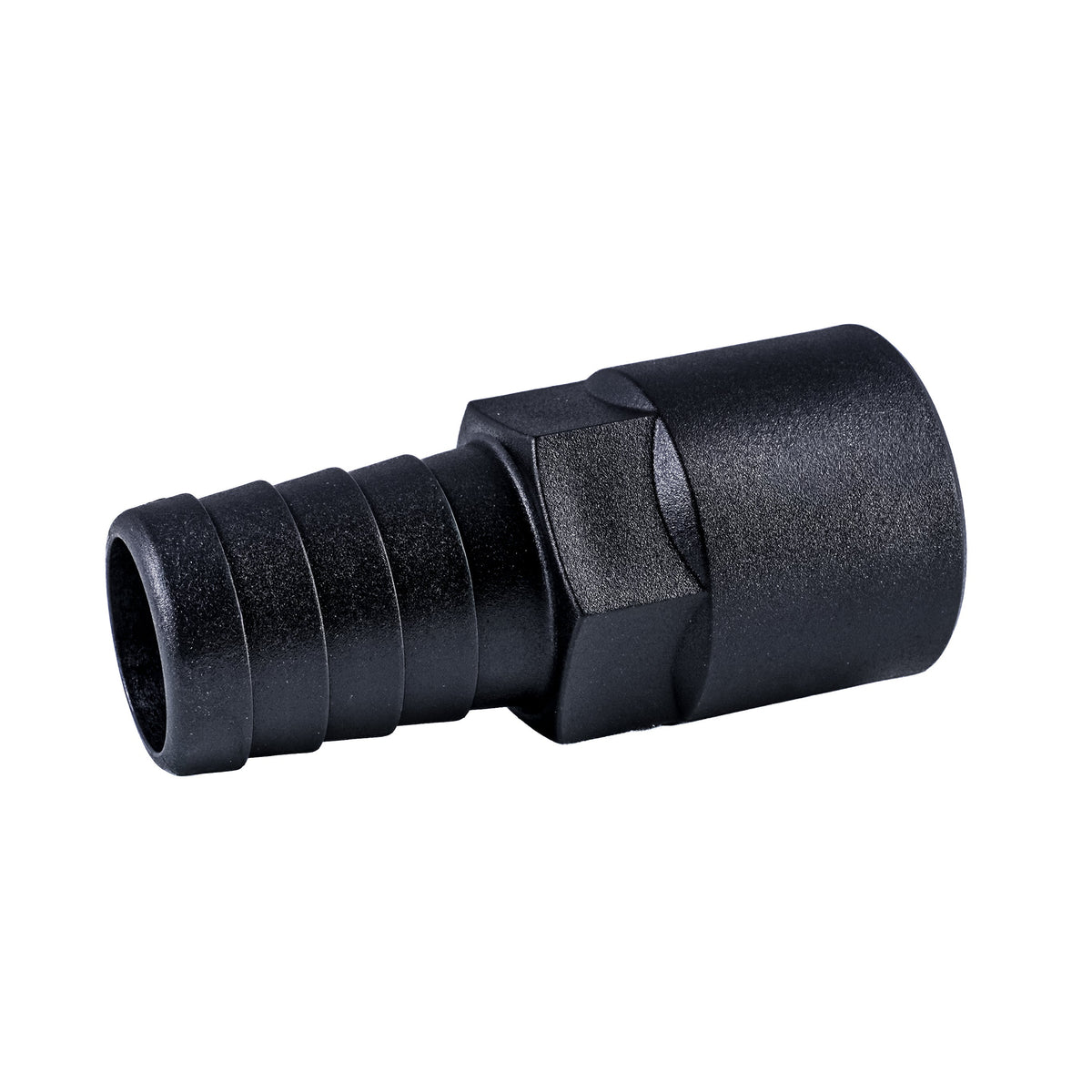 Quality Hose Barb Unequal 1.125" x 1" (28.6mm x 25.4mm) NPS Female Thread, Black