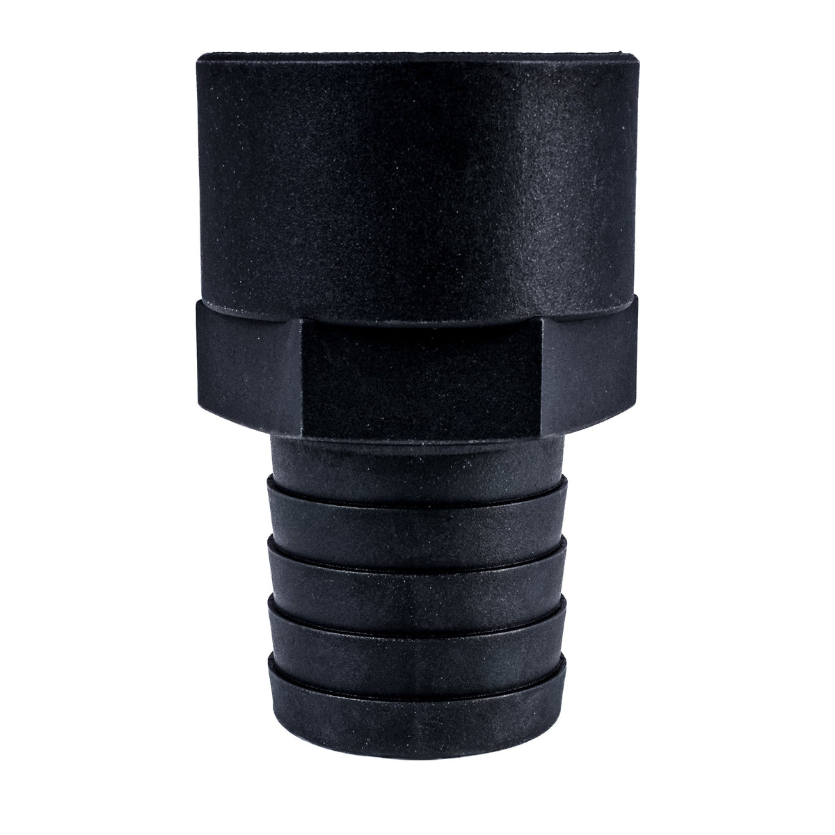 Hose Barb 1.5" x 1.5" (38.1mm x 38.1mm) NPS Female Thread, Black