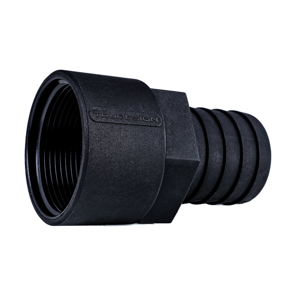 Hose Barb 1.5" x 1.5" (38.1mm x 38.1mm) NPS Female Thread, Black